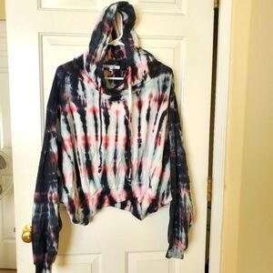 Womens cropped tie dye sweatshirt